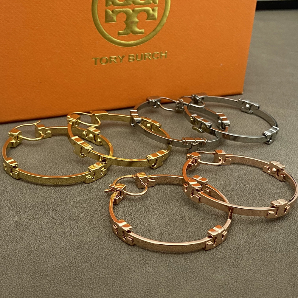 Tory Burch Letter Circle Earrings